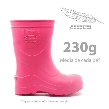 Imagem de Bota Galocha Feminina Eva Rosa Ultraleve Para Frio Chuva