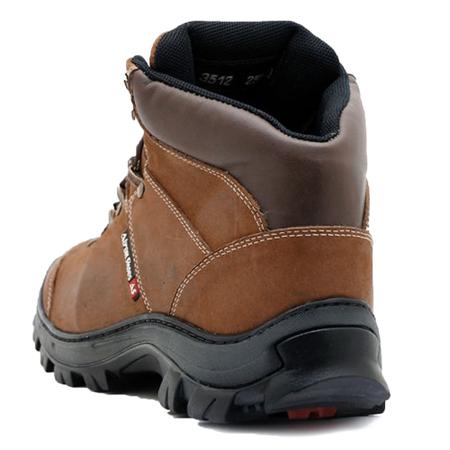 Imagem de Bota Masculina Adventure Coturno em Couro Macio Marrom Com Solado Confortável e Antiderrapante