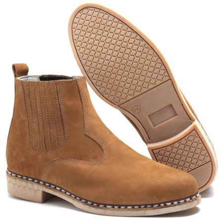 Bota Masculina Botina Vira Francesa para Trabalho em Couro Ical