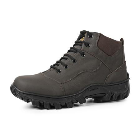 Bota Masculina Adventure Cinza em Couro