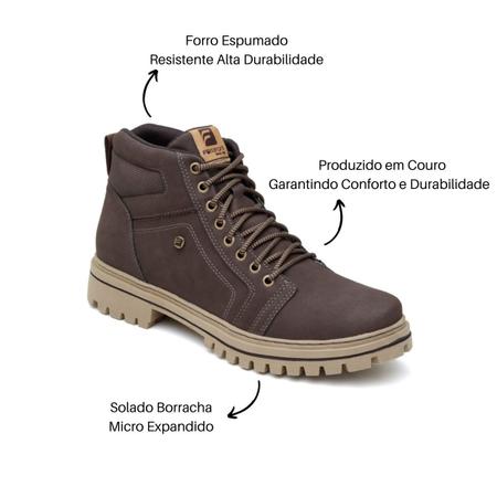 Bota Caterpillar Masculina Coturno Adventure Couro Cano Médio em