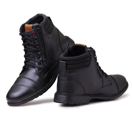 Imagem de Bota Masculina Coturno de Couro Com Zíper Confortável