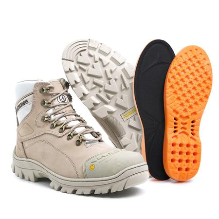 Bota Masculina Caterpillar Original Couro Cor Nude Palmilha gel