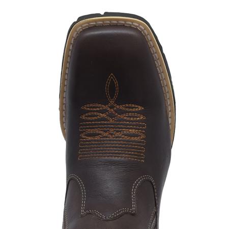 Imagem de Bota Masculina Country Texana Bico Quadrado Cano Baixo Curto de Couro