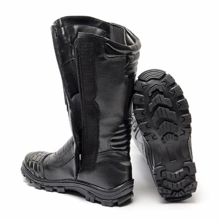 Bota Masculina Couro Cano Longo Sola De Borracha Samu Socorrista