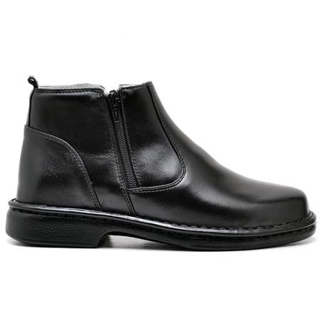 Imagem de Bota Masculina Couro Casual Leve Zíper Conforto Dia a Dia