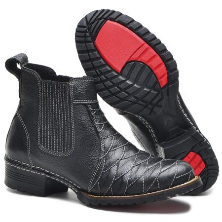 Imagem de Bota Masculina Couro Legítimo Botina cor Preto