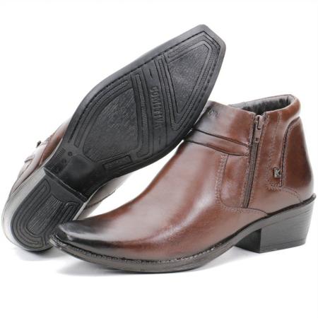 Imagem de Bota Masculina Em Couro Bico Fino Cor Castanho Kéffor Linha Comitiva