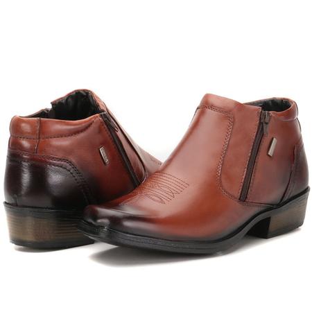 Imagem de Bota Masculina Em Couro Estilo Country Kéffor Cor Mogno