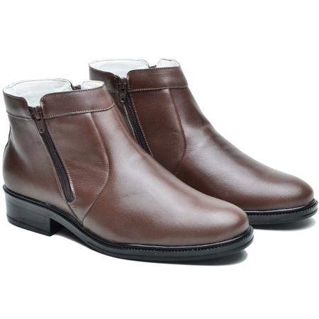 Imagem de Bota Masculina em Couro Mestiço com Zíper Lateral Cla-Cle Café