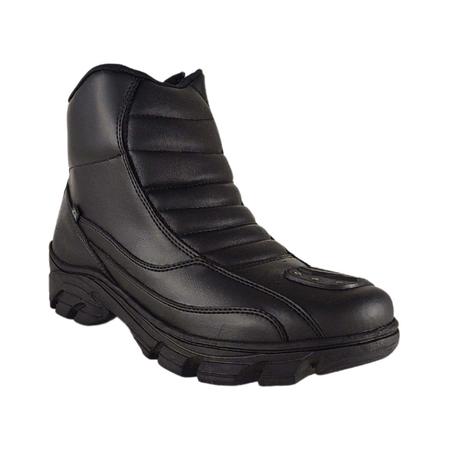 Bota Motoqueiro Impermeavel Masculina Cano Curto Em Couro  Cor:Preto;Tamanho:36