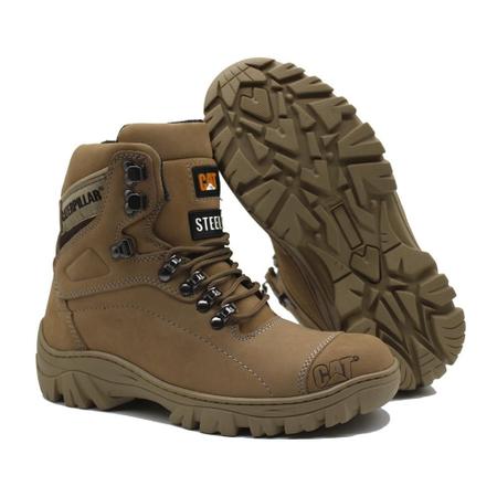 Bota Masculina Trabalho em Couro com Palmilha em GEL Forte Resistente e Confortável CA-2061 Preto - Calce Com Estilo - Bota Masculina - Magazine Luiza