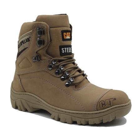 Bota Caterpillar de couro Masculina Palmilha resistente segurança