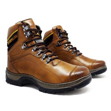 Bota Original Caterpillar Masculina Confortável Couro palmilha a