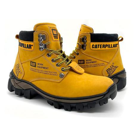 Bota Original Caterpillar Masculina Confortável Couro palmilha a