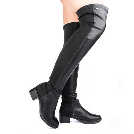 Imagem de Bota Mississipi Over The Knee Cano Alto Acima Do Joelho Stretch Q8543 Preto - Feminino