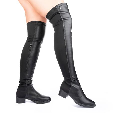 Imagem de Bota Mississipi Over The Knee Cano Alto Acima Do Joelho Stretch Q8543 Preto - Feminino