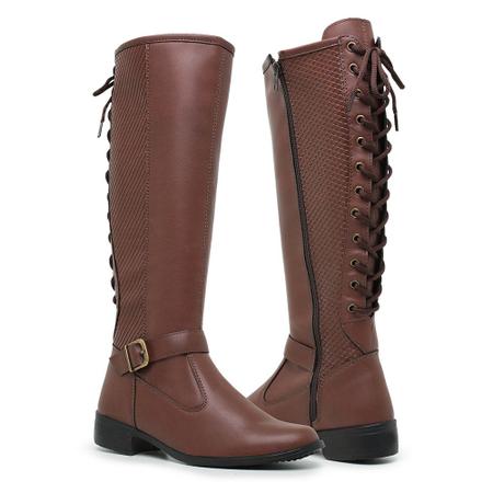 Bota cano alto com elastico atras discount