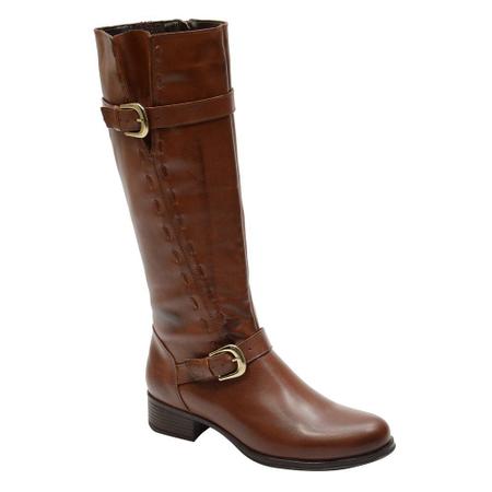 Imagem de Bota Montaria Feminina Cano Longo Couro Comfort Brandy