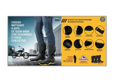 Imagem de Bota Motosafe Cano Longo Impermeável Motoqueiro PVC Preto