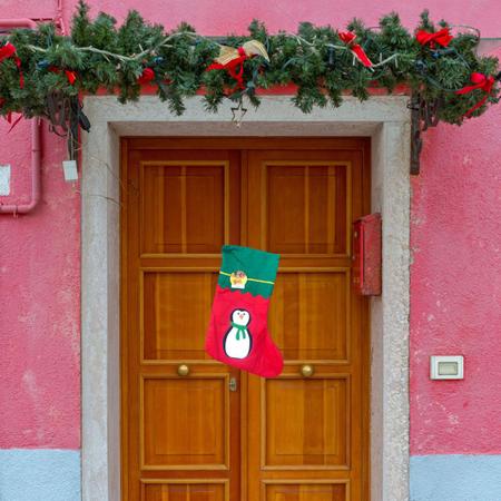 Imagem de Bota Natalina Tradicional Meia De Natal Pendurar Decoração