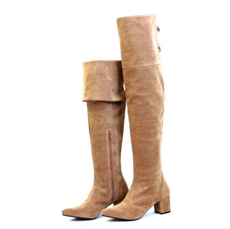 Bota over the cheap knee camurça marrom