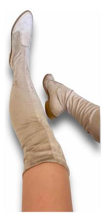 Imagem de Bota Over The Knee Salto Grosso Bloco Baixo Na Coxa Strech
