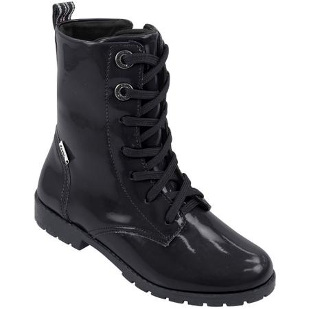 Bota Pampili Menina Ivy Coturno Preto Verniz 463018 Preto Bota