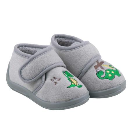 Imagem de Bota Pantufa Infantil Menino Dino Cinza/Verde SB0334 Stuf