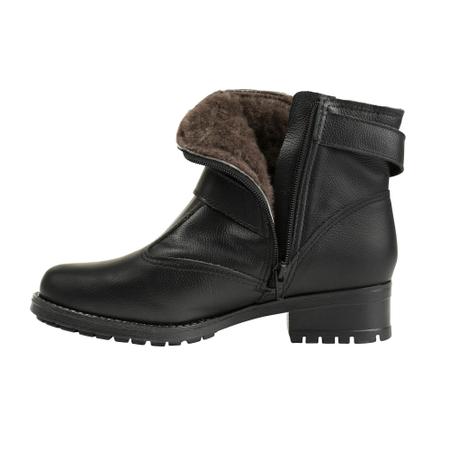 Bota para Neve Forrada com L Natural de Carneiro e Couro Leg timo