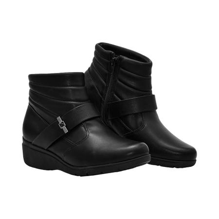 Imagem de Bota Preto Costura Aparente e Cano Curto  Comfort