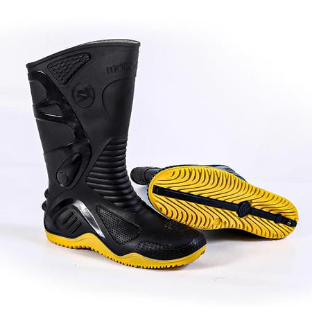 Imagem de Bota Pvc Preto Com Solado Amarelo 29cm N41 Motosaf