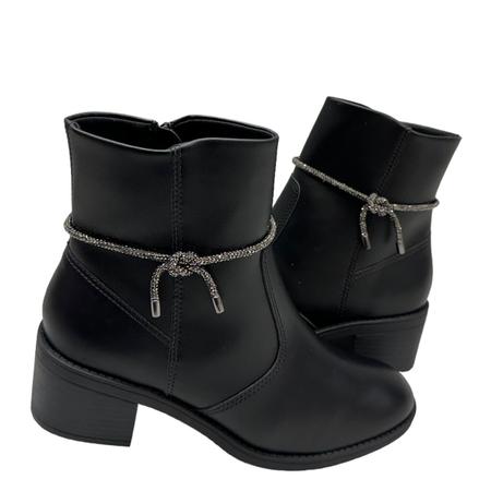 Bota Ramarim 2459102 Salto Baixo Grosso Cano Curto Casual Feminino Imagem de Bota Ramarim 2459102 Salto Baixo Grosso Cano Curto Casual Feminino