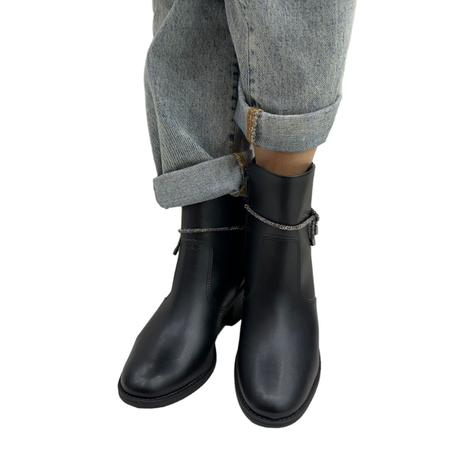 Bota Ramarim 2459102 Salto Baixo Grosso Cano Curto Casual Feminino Imagem de Bota Ramarim 2459102 Salto Baixo Grosso Cano Curto Casual Feminino