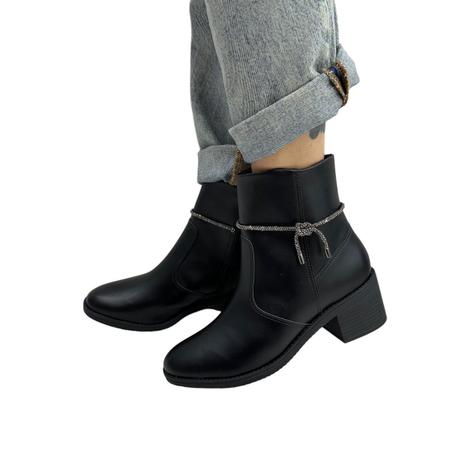 Bota Ramarim 2459102 Salto Baixo Grosso Cano Curto Casual Feminino Imagem de Bota Ramarim 2459102 Salto Baixo Grosso Cano Curto Casual Feminino