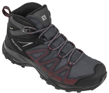 Bota salomon robson mid gtx masculina preto vermelho Bota