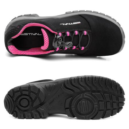 Imagem de Bota Segurança Estival Mulher Feminino Preto/pink/rosa com CA