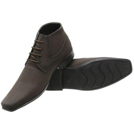 Imagem de Bota Social Masculina Bico Fino Nobuck - Café