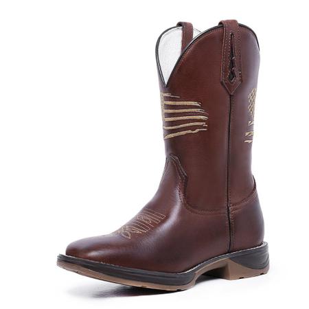 Bota Texana Country Cano Alto Couro Legítimo Premium Bico Quadrado Western - Franboots Imagem de Bota Texana Country Cano Alto Couro Legítimo Premium Bico Quadrado Western