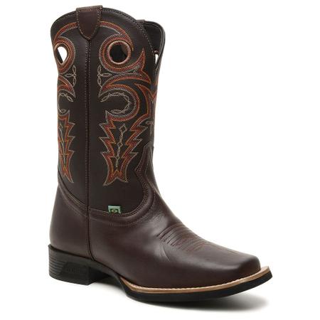 Imagem de Bota Texana Country Couro Bordado Masculino Lançamento Luxuoso Estiloso Confortável Quentinho