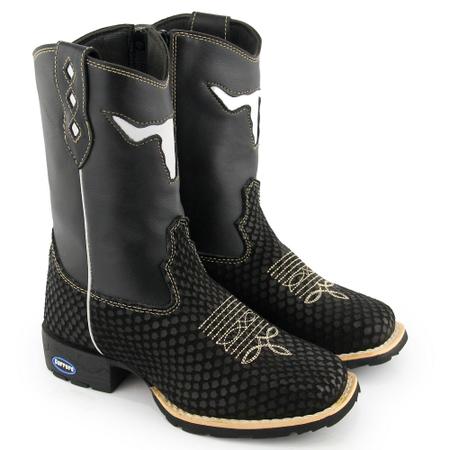 Bota bico quadrado infantil sales