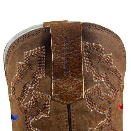 Imagem de Bota Texana Masculina Bico Quadrado Marrom Claro Texas Rodeo