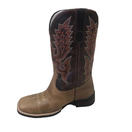 Bota Texana Masculina Cano Longo Assis 704 Bico Quadrado Imagem de Bota Texana Masculina Cano Longo Assis 704 Bico Quadrado