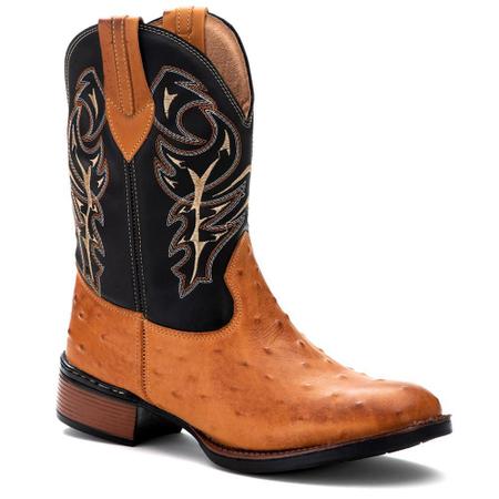 Bota texana masculina bico redondo 2025