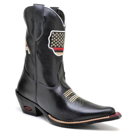Bota masculina bico hotsell fino cano longo
