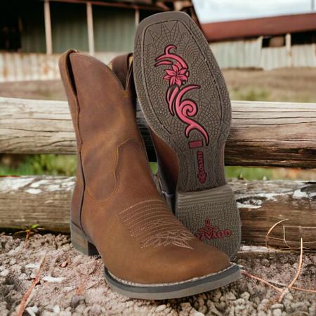 Bota Texana Original Goyazes Feminina Couro Leg timo Dallas Terra