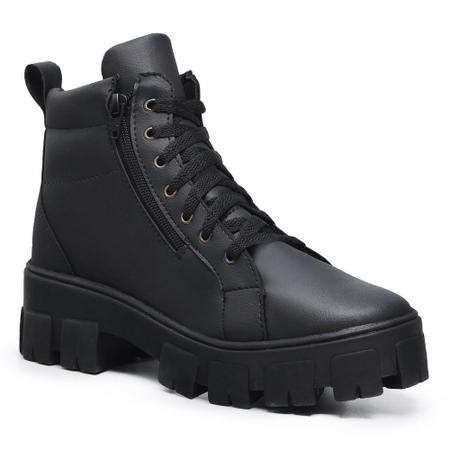 Bota Tratadora Feminina Coturno Blogueira Plataforma Preta 038 - AF Imagem de Bota Tratadora Feminina Coturno Blogueira Plataforma Preta 038