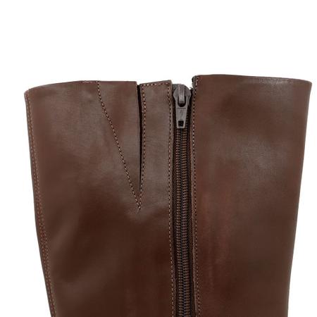 Bota Tratorada Cano Longo Marrom Couro Usaflex Bota Feminina