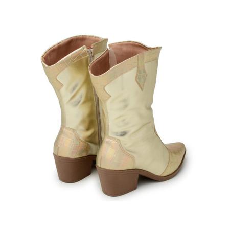 Bota Western Cano Baixo - DOURADA - Madame Cherie Imagem de Bota Western Cano Baixo - DOURADA