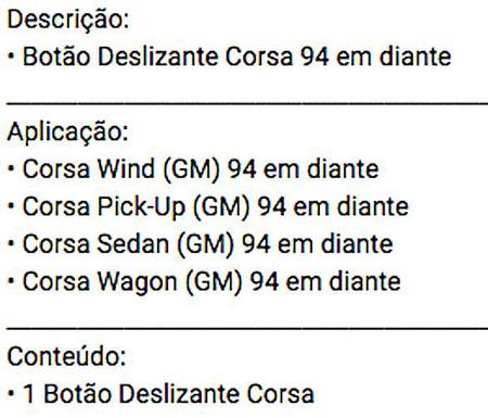Imagem de Botão Ar Deslizante Corsa Wind Pick-UP Sedan Wagon 94/...